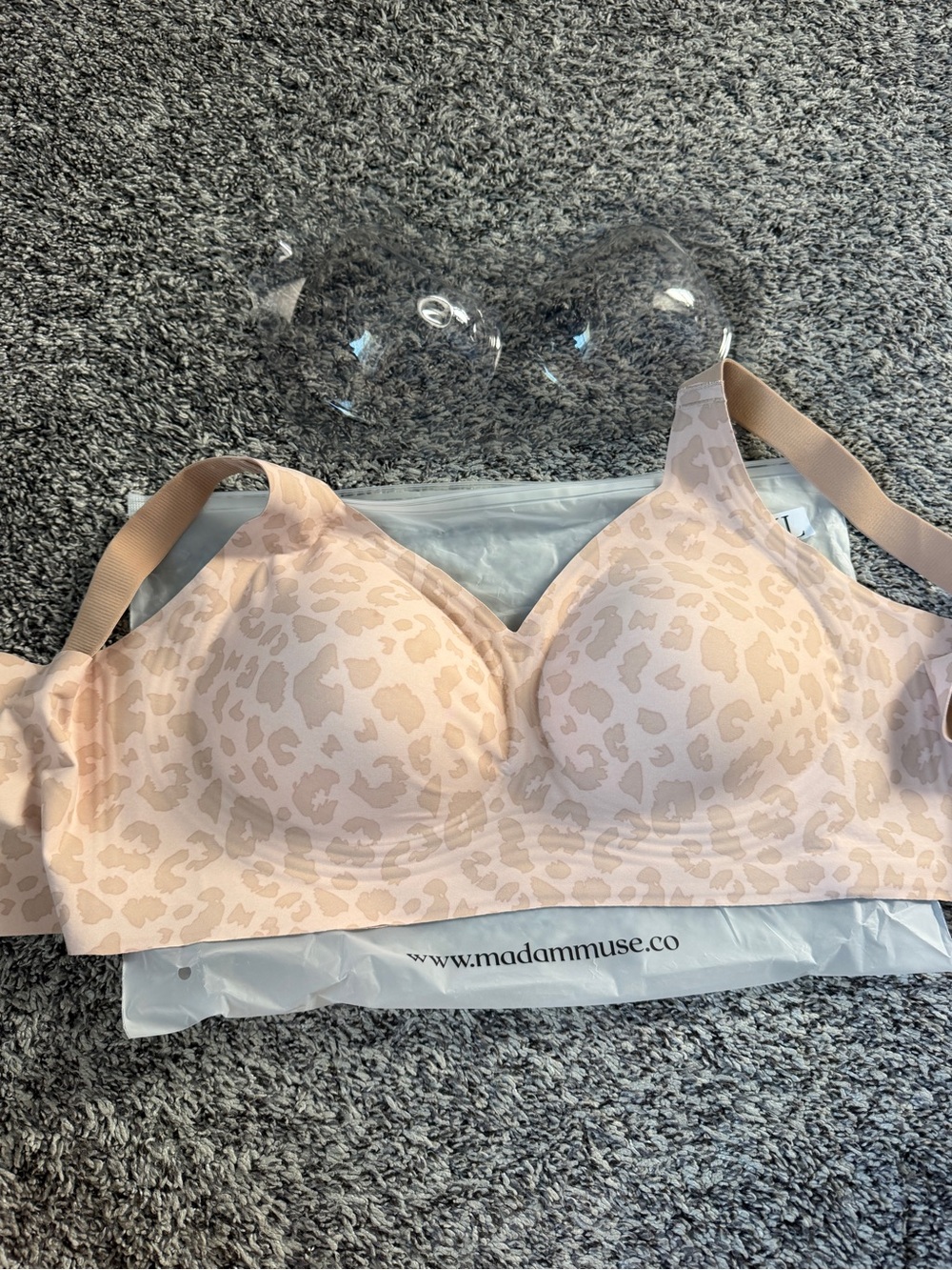 Light Pink Leopard Wireless Madam Muse Bra XL